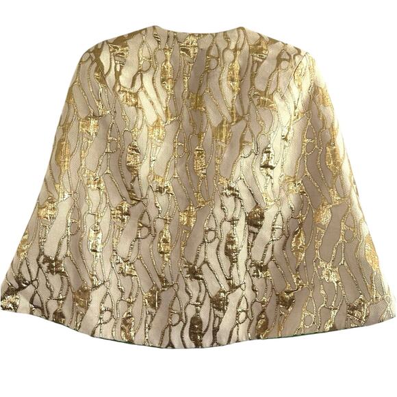 MR. BLACKWELL CUSTOM Vintage Gold Cream Satin-Lined Cape Capelet Jacket Wrap - Picture 3 of 8